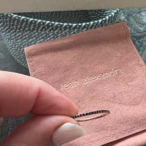 Leah alexandra black onyx halo ring gold plated